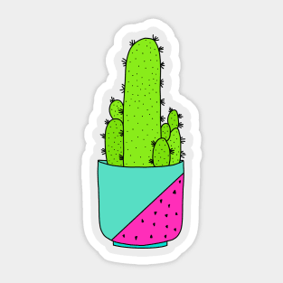 Cute Cactus Design #174: Cacti In A Nice Pot Sticker